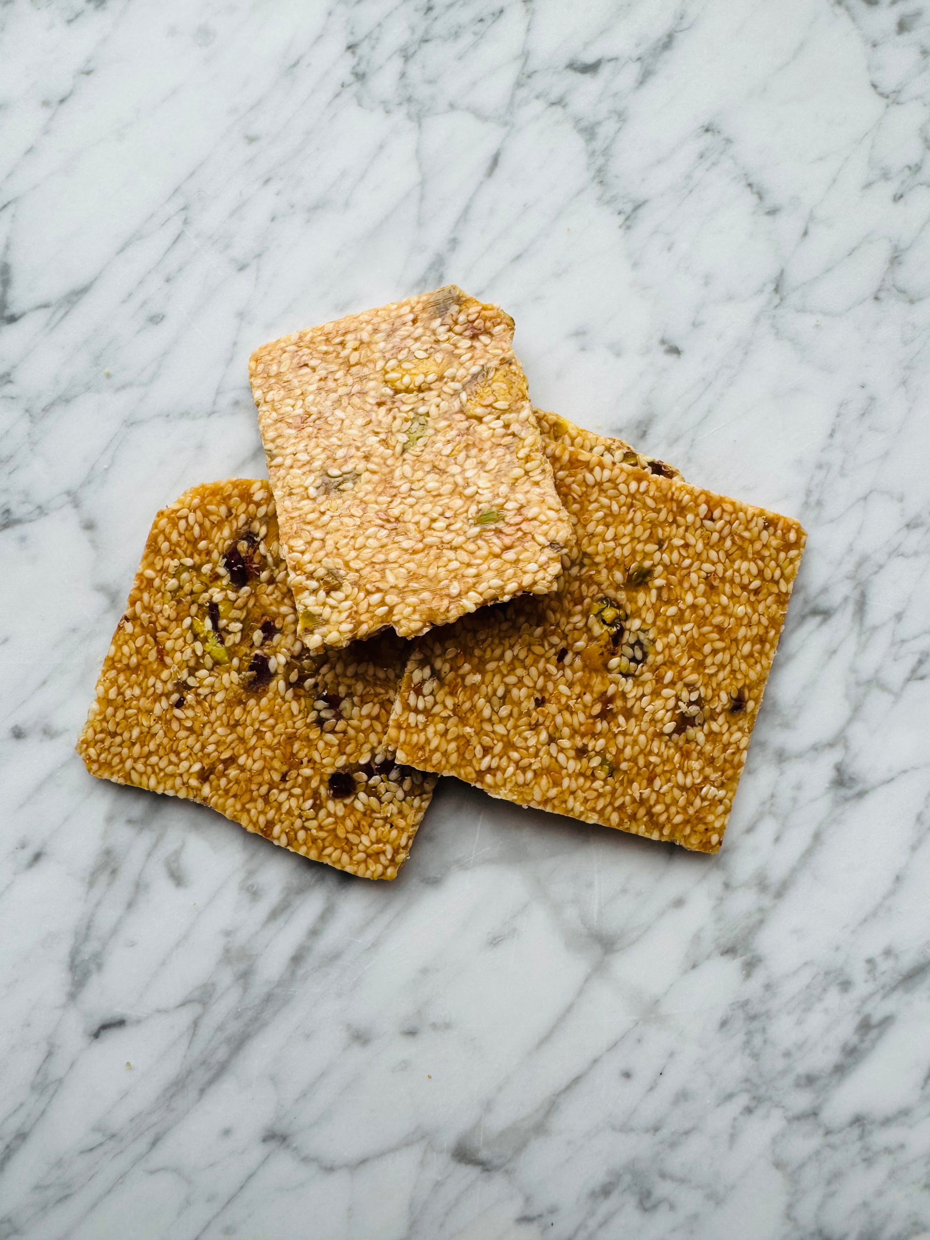 Pieces of Greek Pasteli with Pistachio
